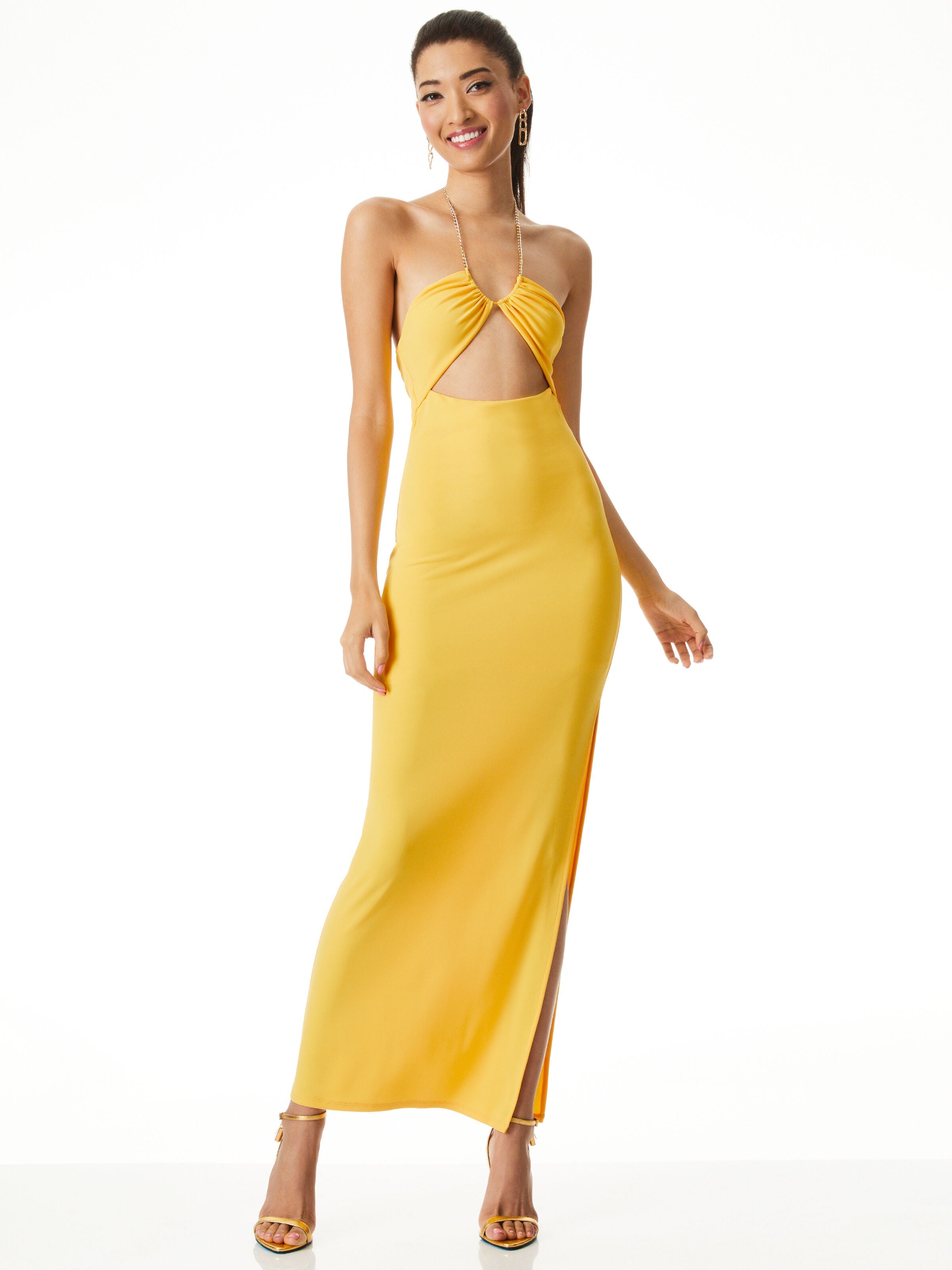 SARIYA CUTOUT MIDI DRESS-OFF WHITE-ALICE + OLIVIA