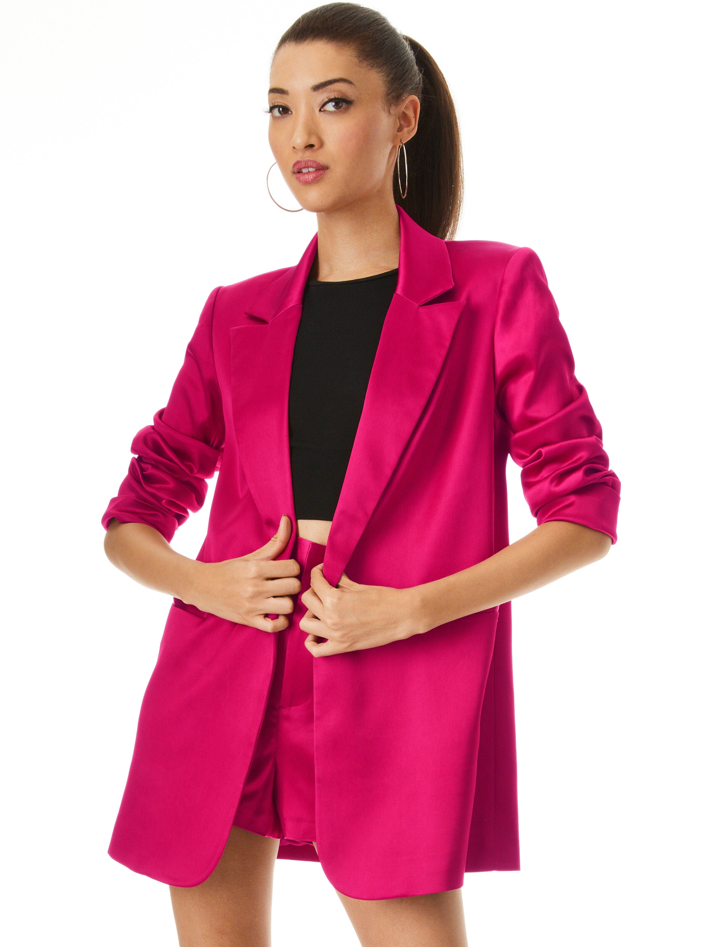 DENNY BOYFRIEND BLAZER-RASPBERRY-ALICE + OLIVIA