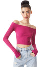 JEANNE OFF SHOULDER RIB PULLOVER-ALICE + OLIVIA
