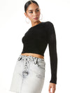 CIARA CREW NECK CROPPED SWEATER-ALICE + OLIVIA