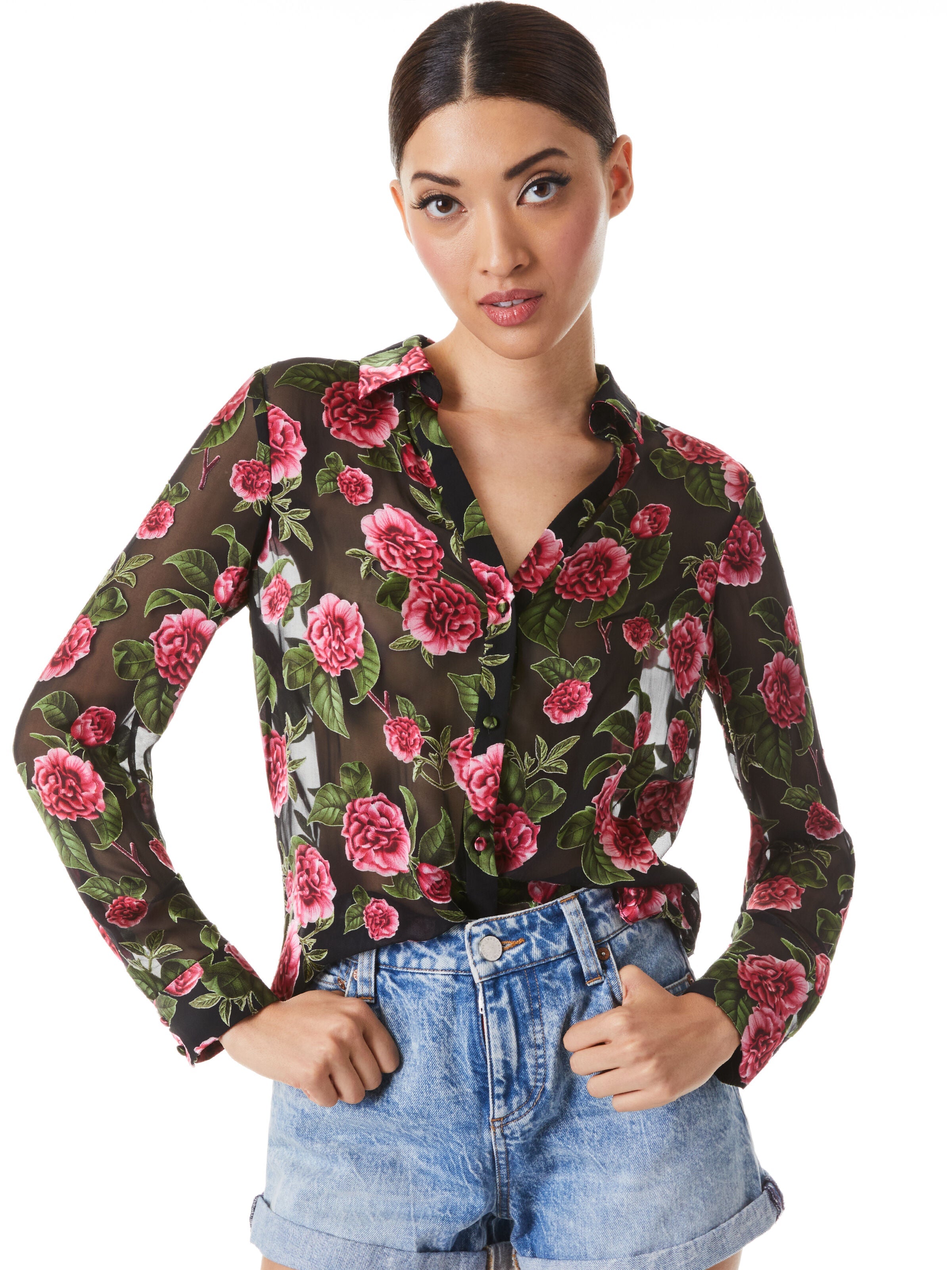 ELOISE BUTTON DOWN-ALICE + OLIVIA