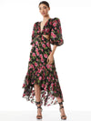 KATIA  V-NECK TWIST FRONT MAXI DRESS-CHERI FLORAL-ALICE + OLIVIA