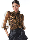 BRENTLEY TIE NECK BLOUSON SLEEVE BLOUSE-ALICE + OLIVIA