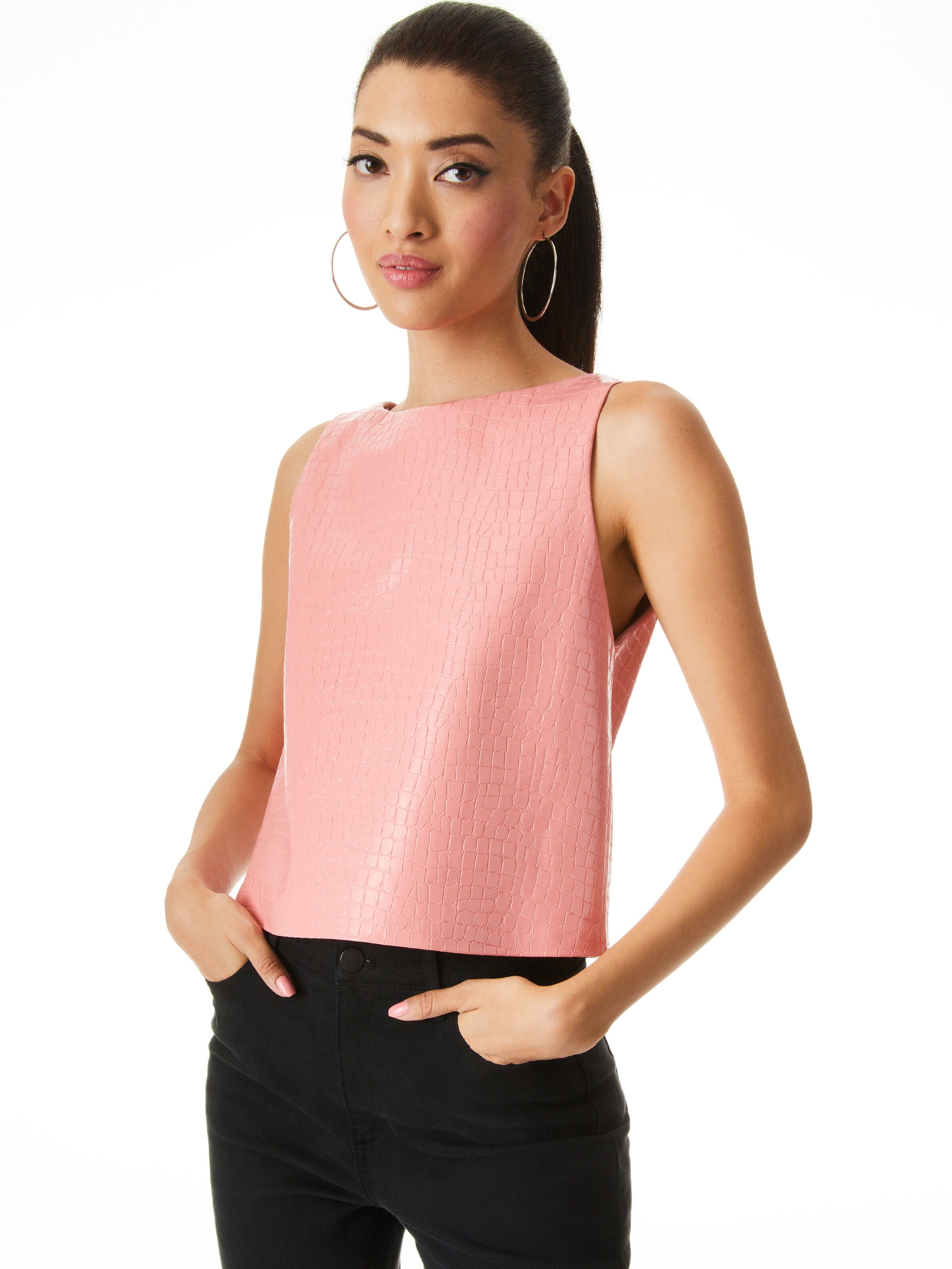 AMAL VEGAN CROC BOXY TANK-ALICE + OLIVIA