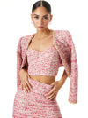 KIDMAN CROPPED JACKET WITH CHAIN TRIM-OFF WHITE/RASPBERRY-ALICE + OLIVIA