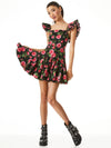 GINNY RUFFLE SLEEVE GODET DRESS-ALICE + OLIVIA
