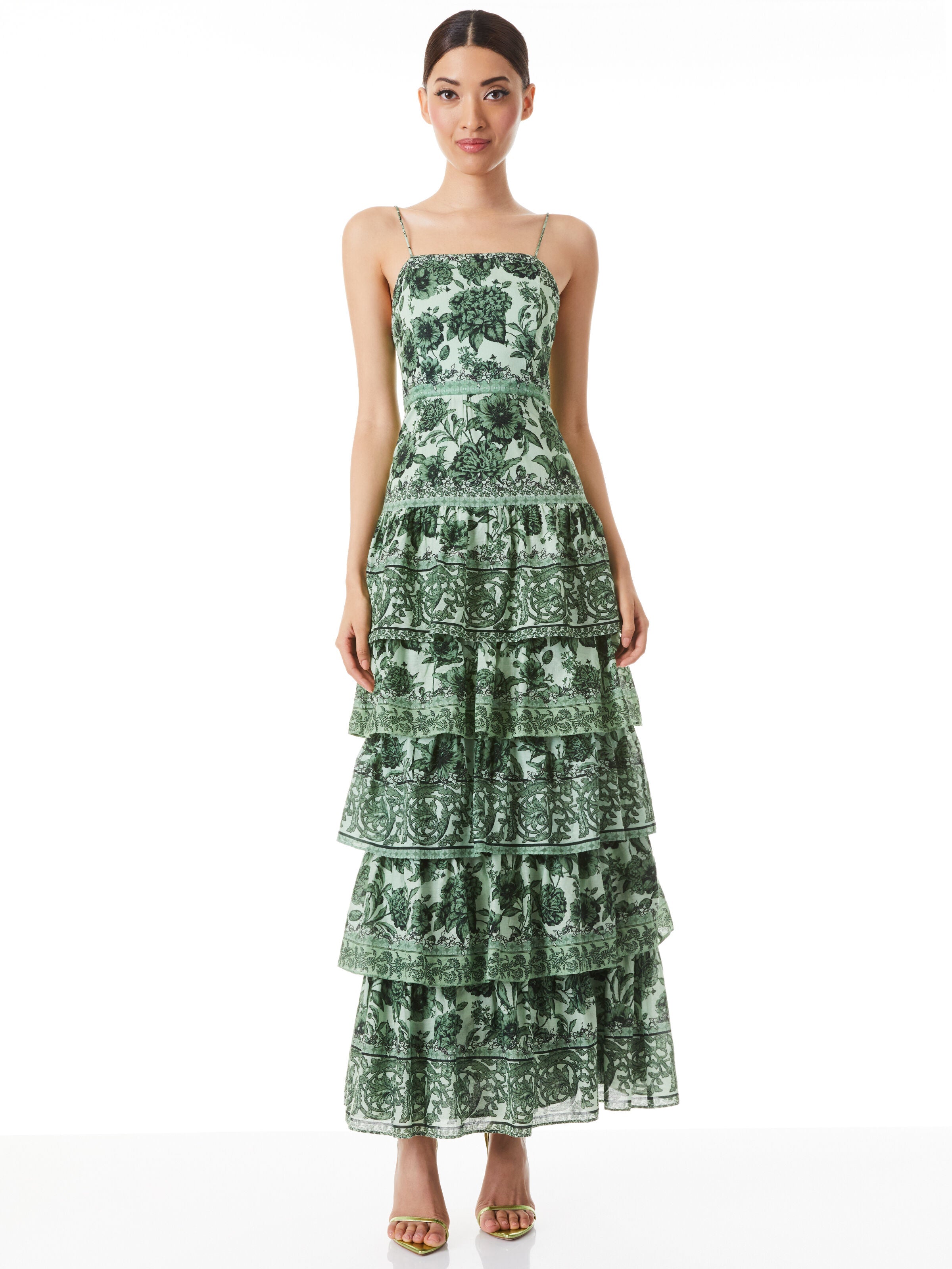 VALENCIA SPAGHETTI STRAP MAXI DRESS-JOURNEY FLORAL LIGHT SAGE-ALICE + OLIVIA