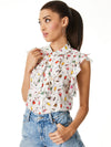 ROBBIE COLLAR BLOUSE WITH RUFFLES-WEEKEND TOAST-ALICE + OLIVIA