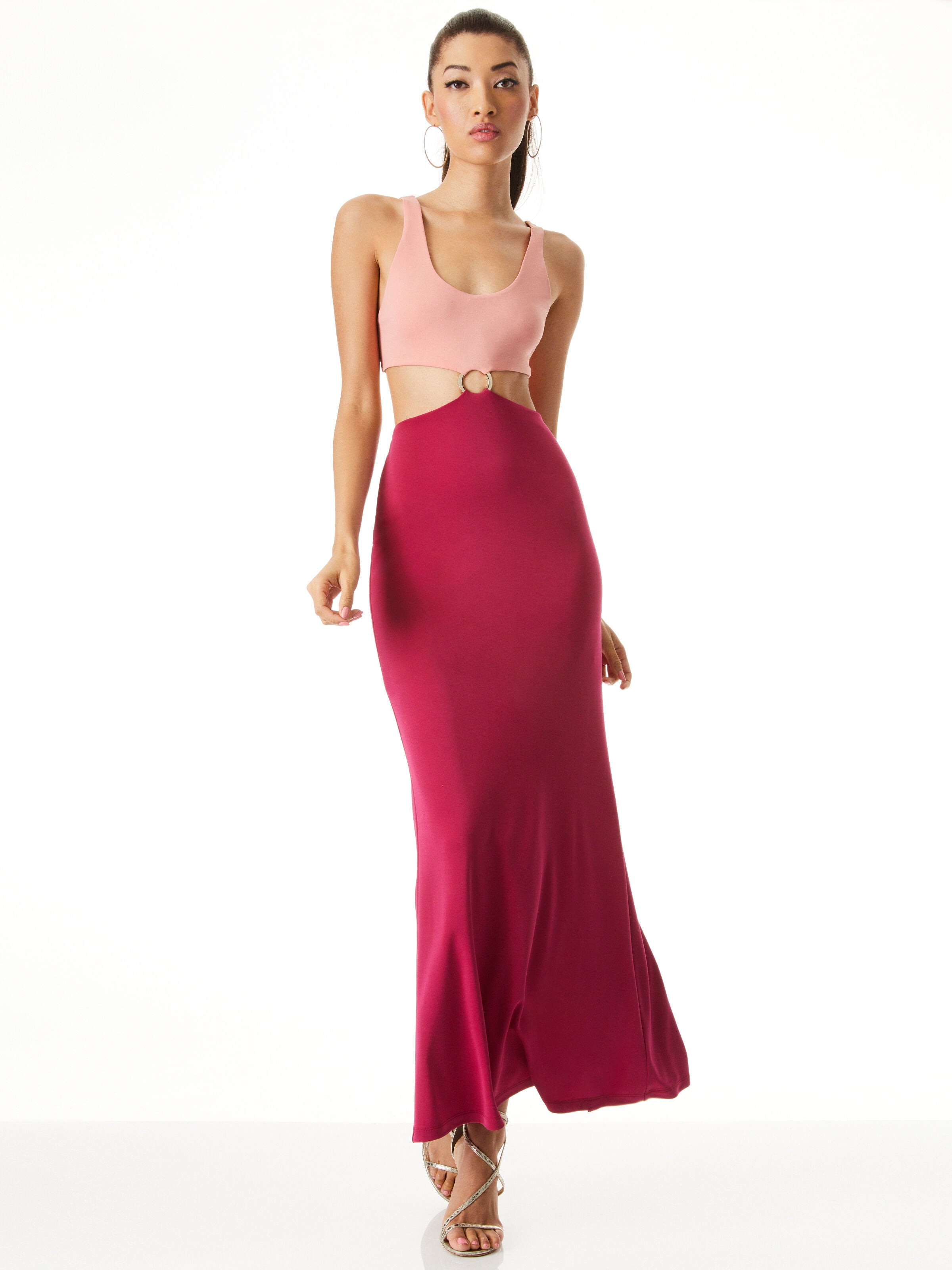 ARIZONA CUTOUT O-RING MAXI DRESS-ALICE + OLIVIA