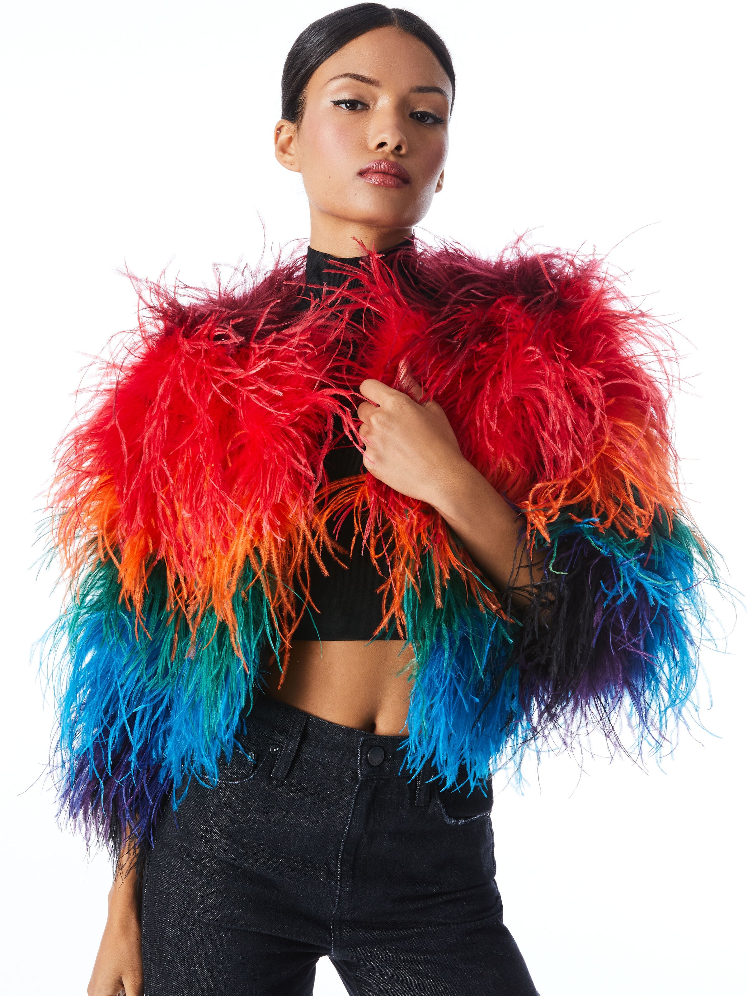 KIDMAN FEATHERED JACKET-ALICE + OLIVIA