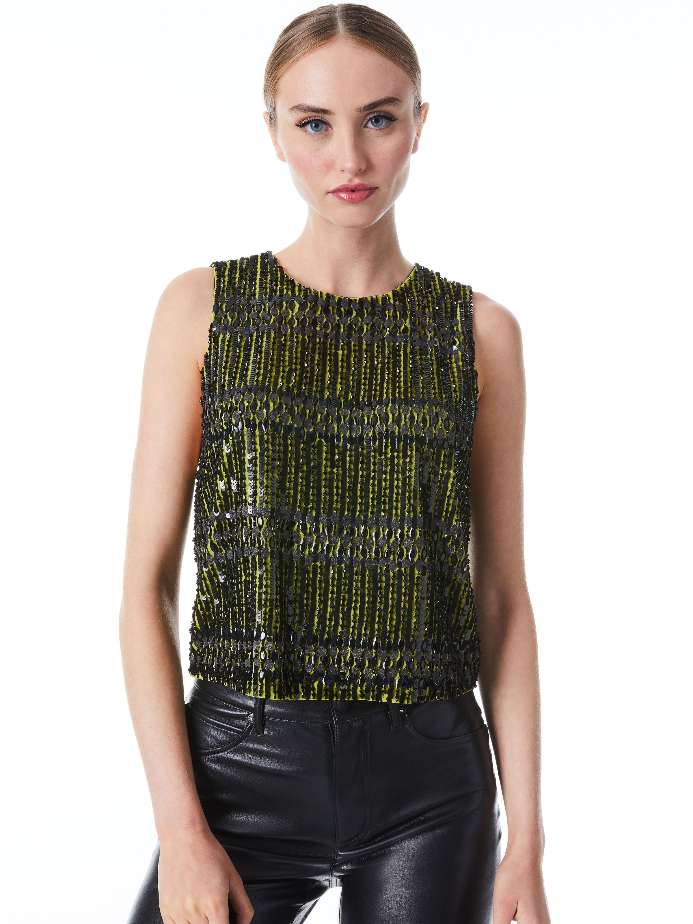 AMAL EMBELLISHED BOXY TANK-ALICE + OLIVIA