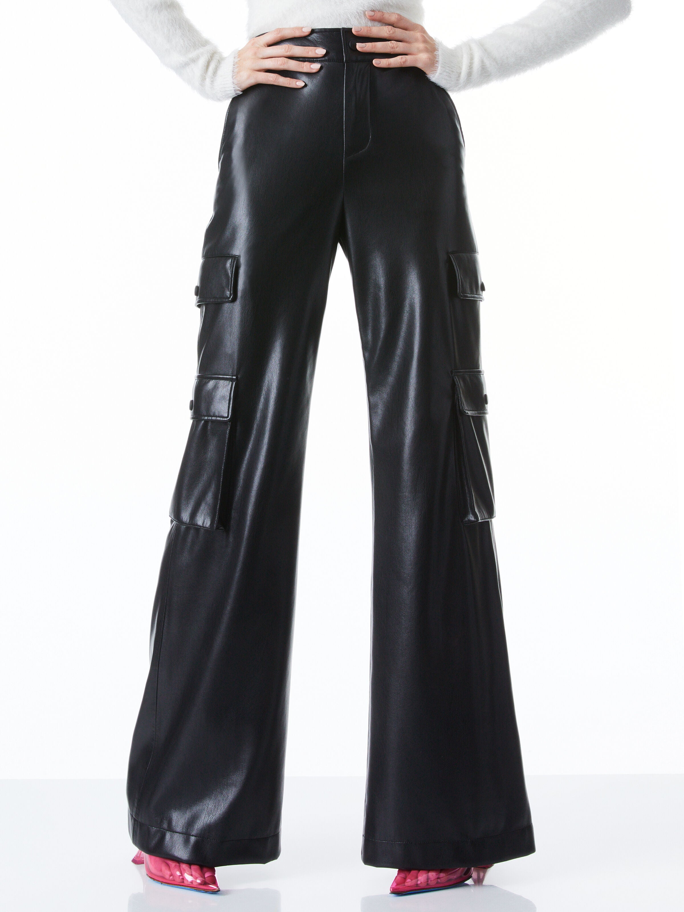 HAYES VEGAN LEATHER WIDE LEG PANT