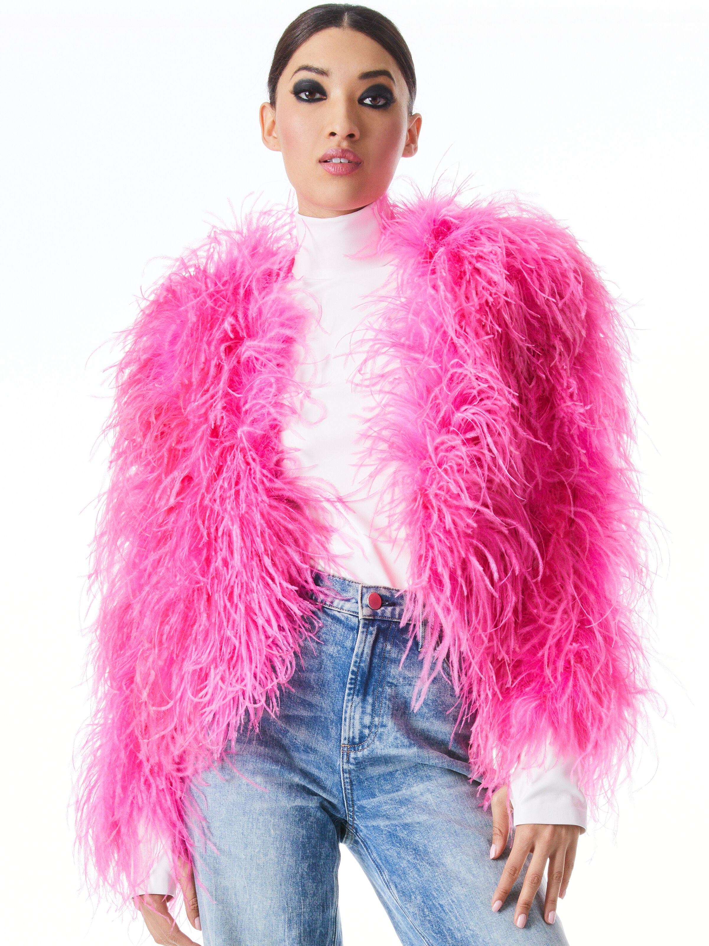 KIDMAN FEATHERED JACKET-ALICE + OLIVIA
