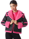 LUISANA COMBINATION LEATHER SHEARLING COAT-ALICE + OLIVIA
