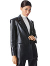 SHAN OVERSIZED VEGAN LEATHER BLAZER-Black-ALICE + OLIVIA
