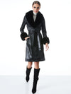 STARI VEGAN LEATHER FAUX FUR COMBINATION COAT-Black-ALICE + OLIVIA