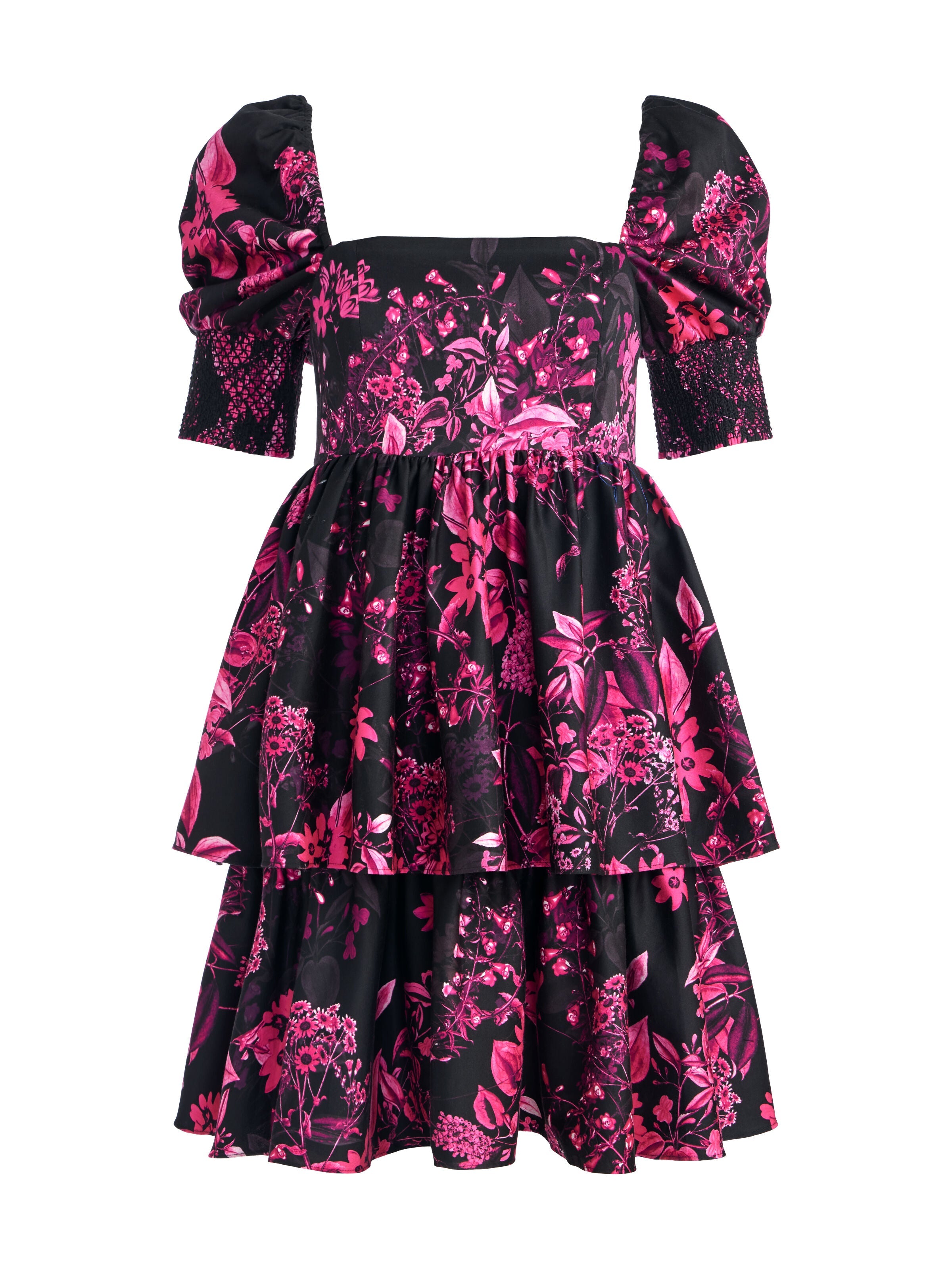 EMMALOU TIERED MINI DRESS-EDENS GARDEN WILD PINK-ALICE + OLIVIA