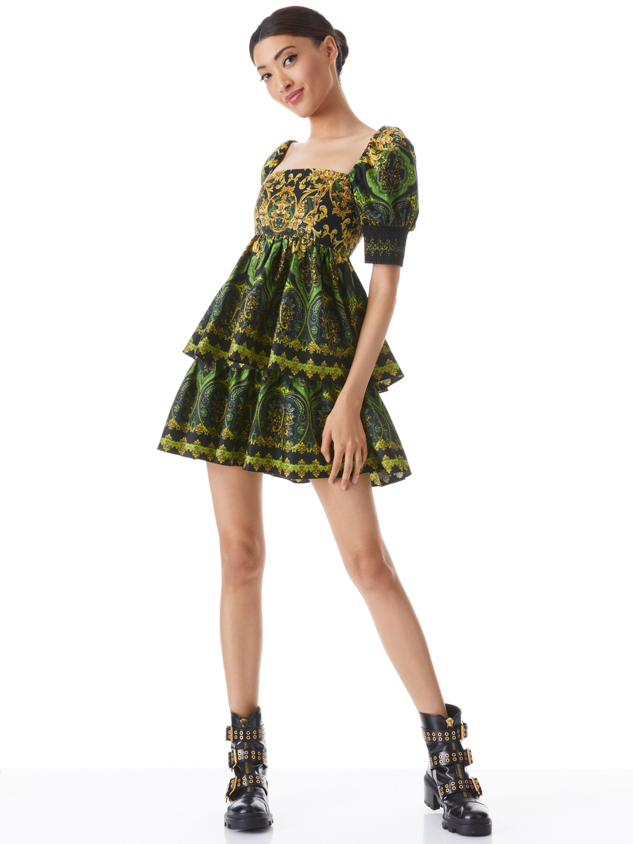 EMMALOU TIERED MINI DRESS-ALICE + OLIVIA