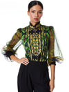 BETTINA BLOUSON SLEEVE TOP-RENDEZVOUS-ALICE + OLIVIA
