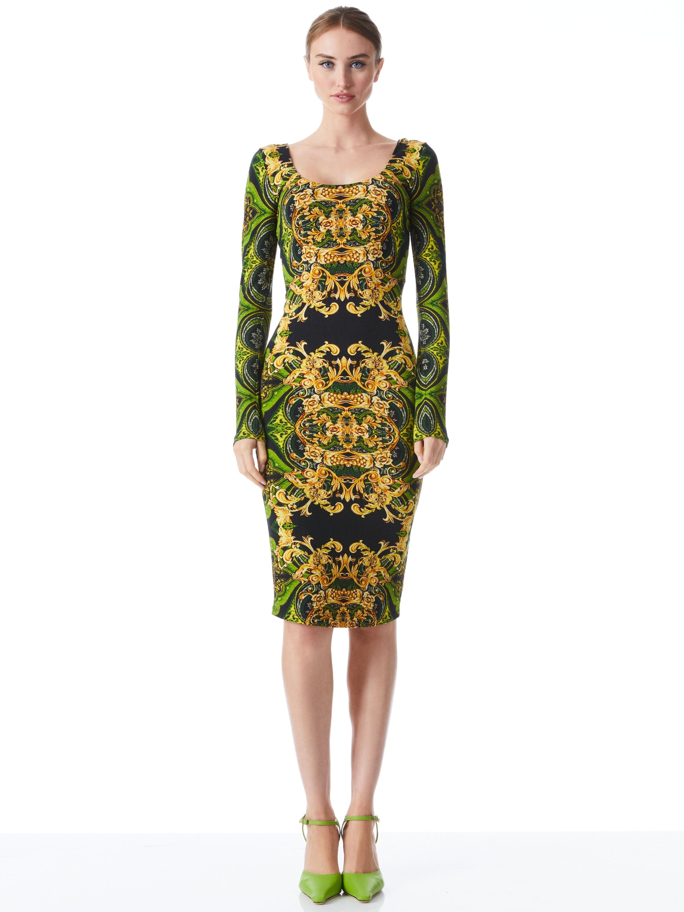 DELORA SCOOP NECK MIDI DRESS-RENDEZVOUS-ALICE + OLIVIA