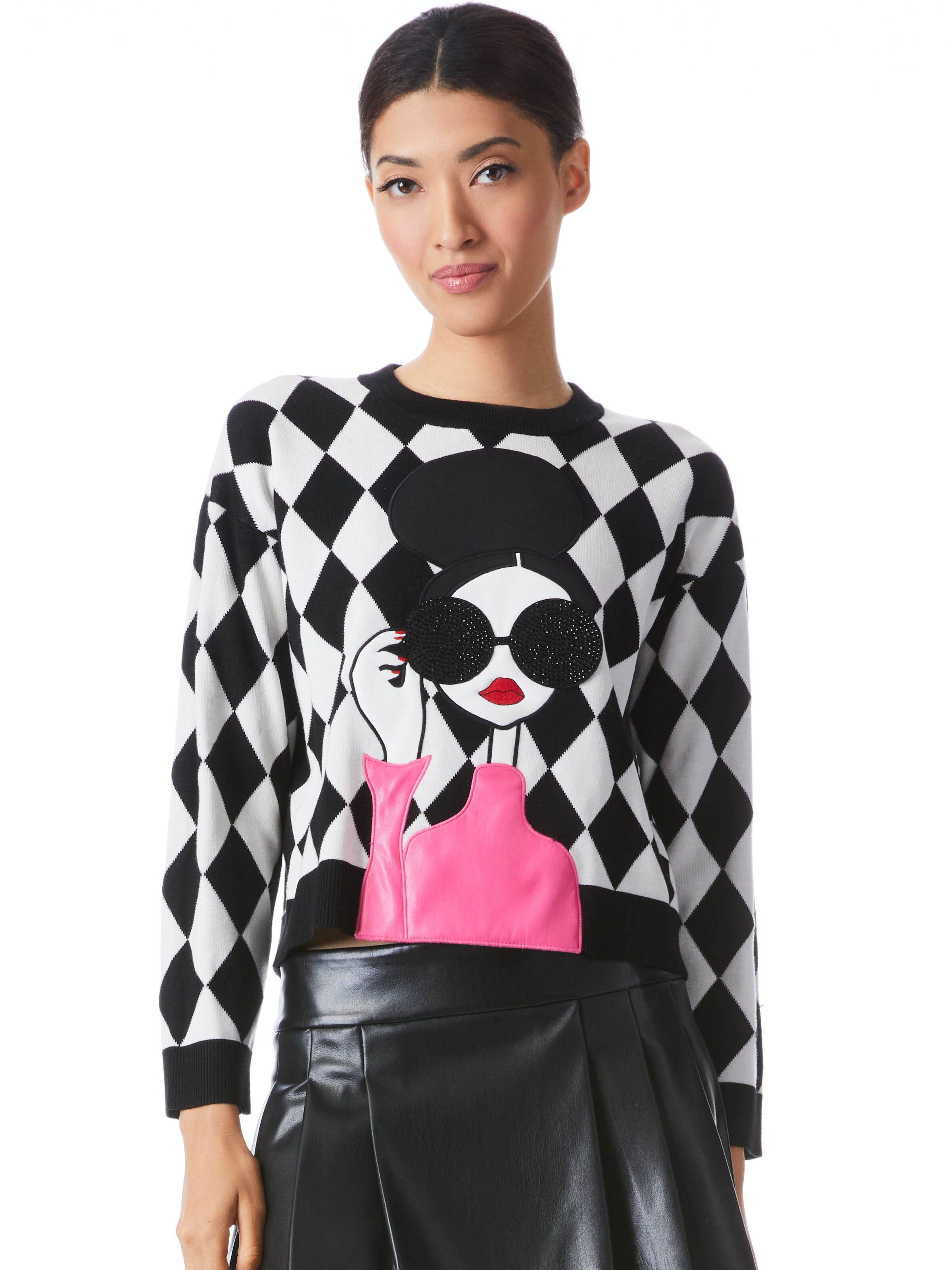GLEESON STACE FACE PULLOVER-ALICE + OLIVIA