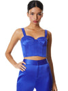 JEANNA BUSTIER SMOCKED BACK CROP TOP-ALICE + OLIVIA