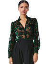ZINA SHEER BUTTON DOWN BLOUSE-ALICE + OLIVIA