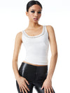 KORI EMBELLISHED RIBBED TANK-BLACK/MULTI-ALICE + OLIVIA