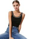 KORI EMBELLISHED RIBBED TANK-BLACK/MULTI-ALICE + OLIVIA