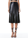 JACQUELINE VEGAN LEATHER MIDI GODET SKIRT-ALICE + OLIVIA
