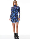 DELORA TURTLENECK LONG SLEEVE MINI DRESS-DREAM FLORAL ROYALTY-ALICE + OLIVIA