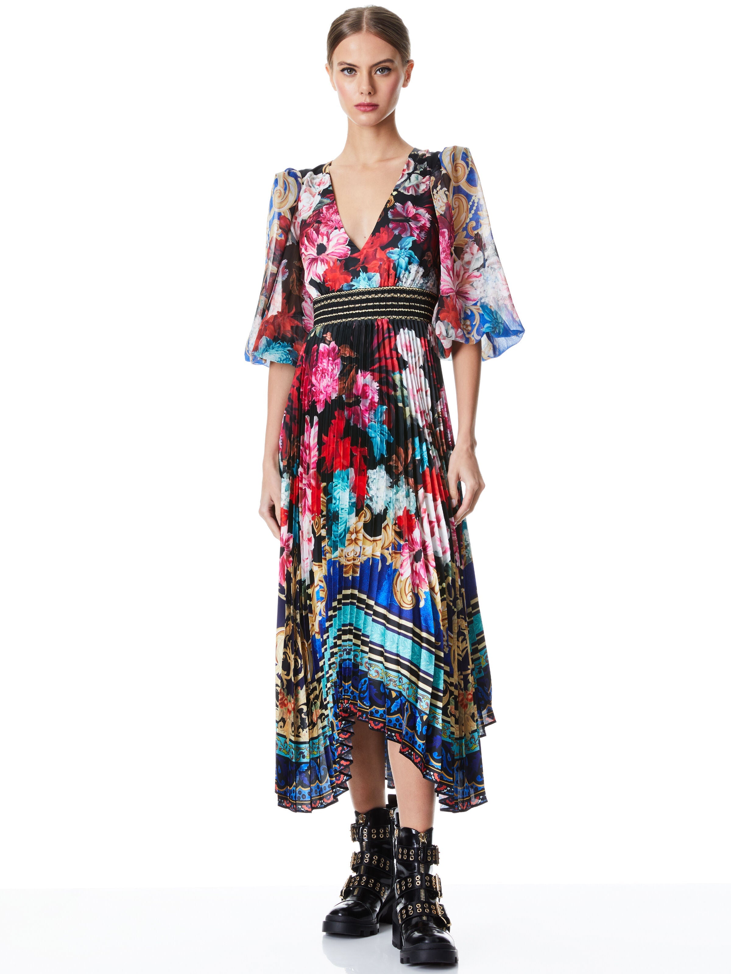 ETHEL LONG SLEEVE MIDI DRESS-PERFECT DAY-ALICE + OLIVIA
