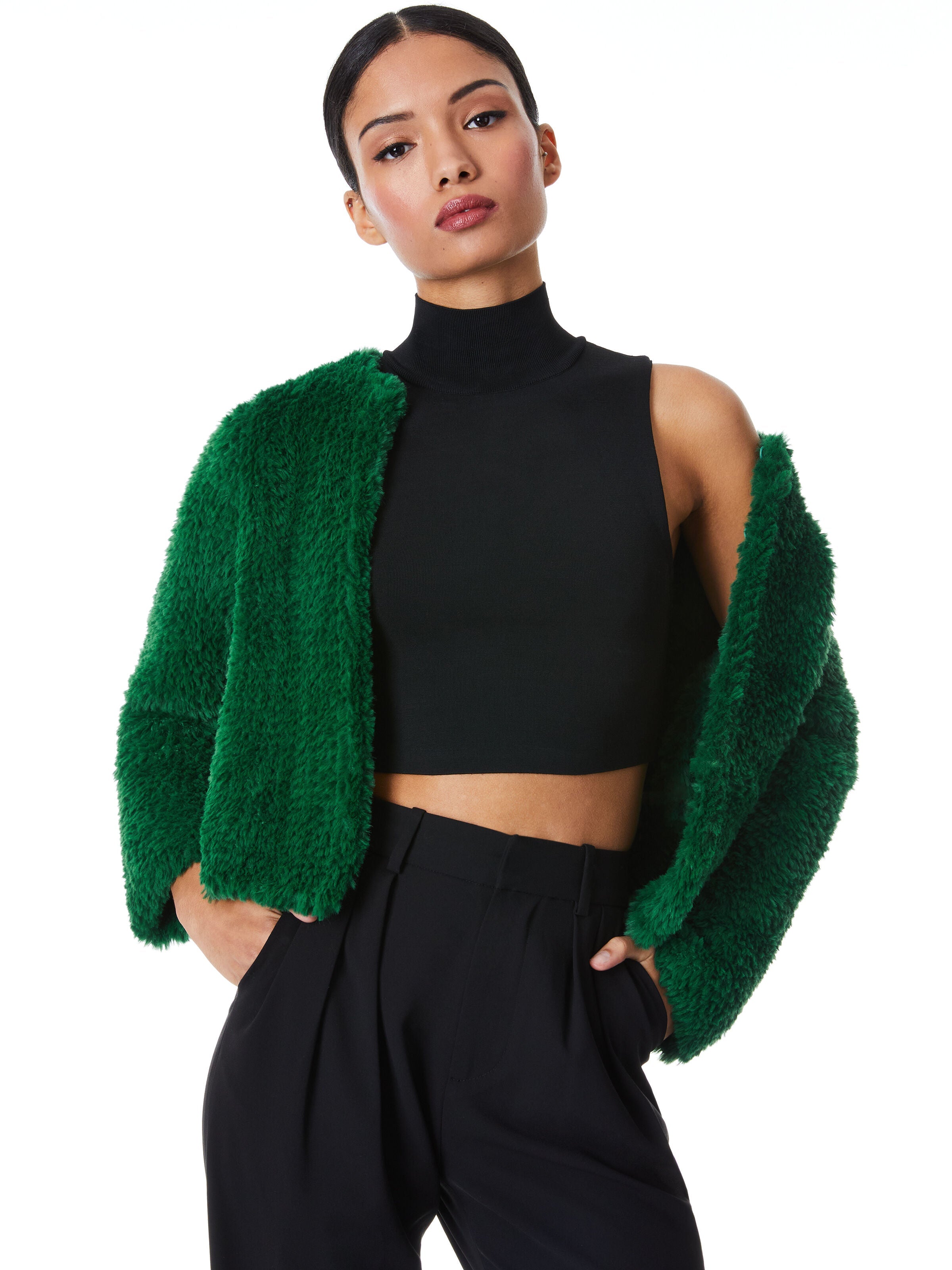 FAWN FAUX FUR JACKET-ALICE + OLIVIA