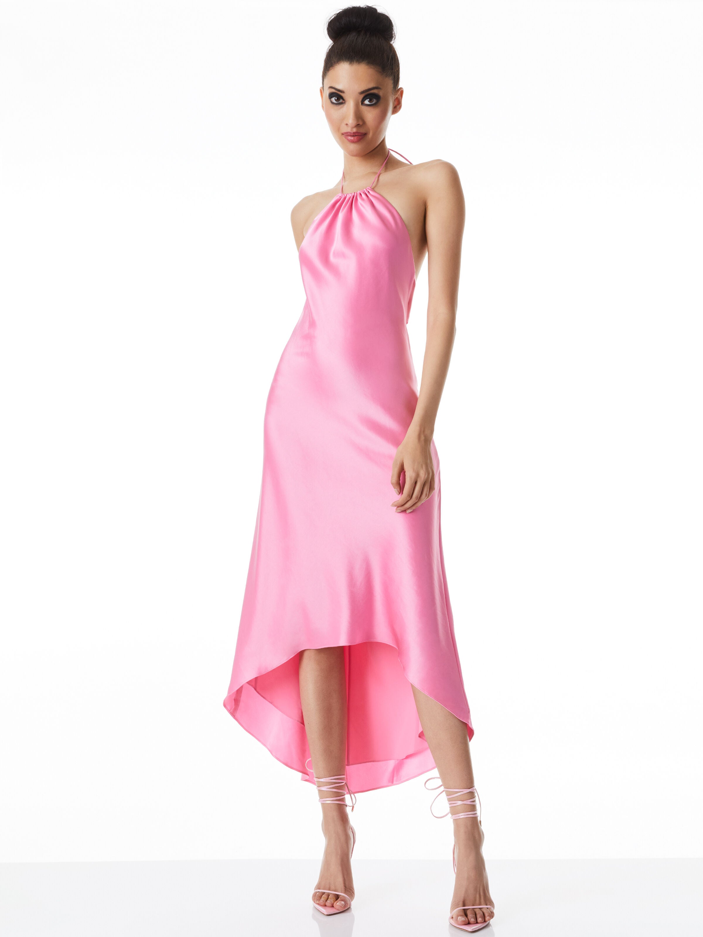 RAYNI HALTR NK HI LO MIDI DRES