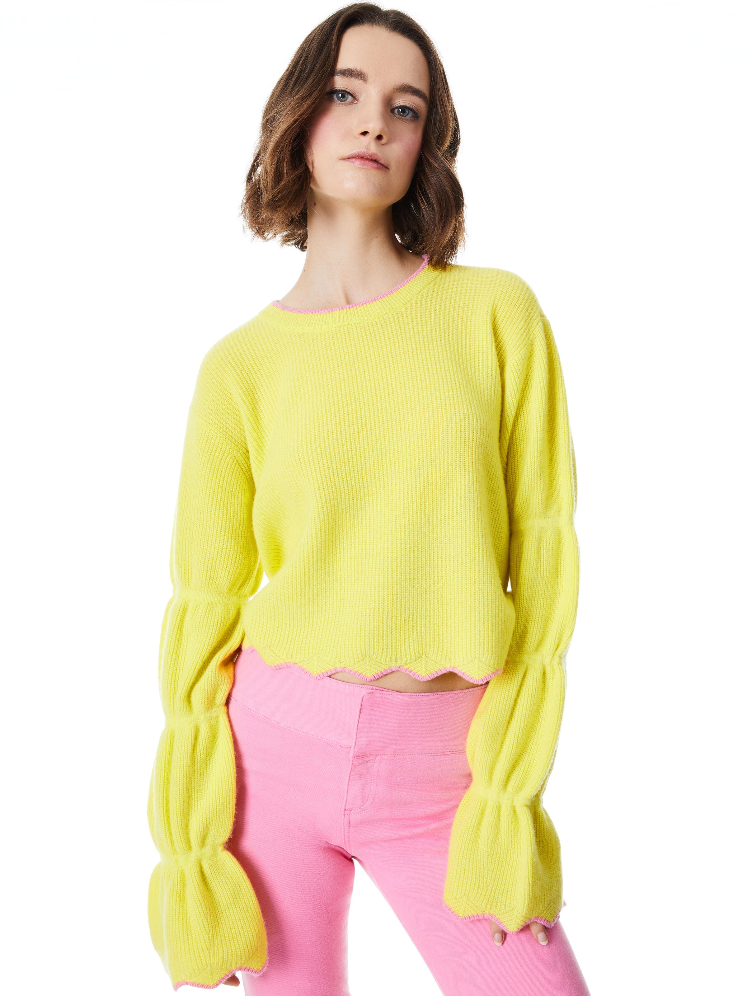 FOSS PUFF SLEEVE CROPPED PULLOVER-ALICE + OLIVIA