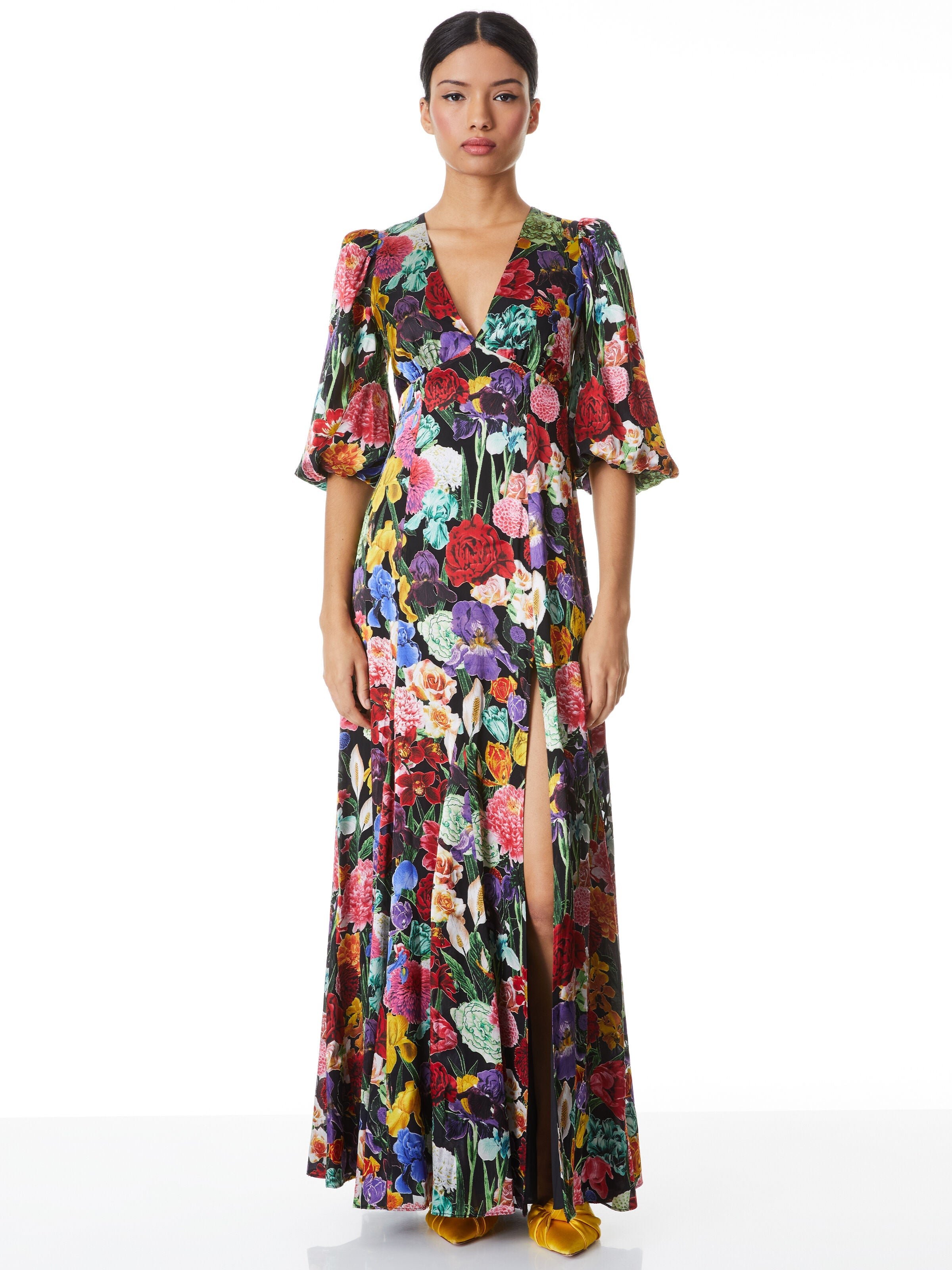 TULA V-NECK MAXI DRESS-ALICE + OLIVIA