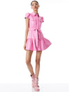 MIRANDA VEGAN LEATHER SHORT SLEEVE MINI DRESS-ALICE + OLIVIA