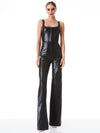 CHELS VEGAN LEATHER CORSET SLEEVELESS JUMPSUIT-ALICE + OLIVIA