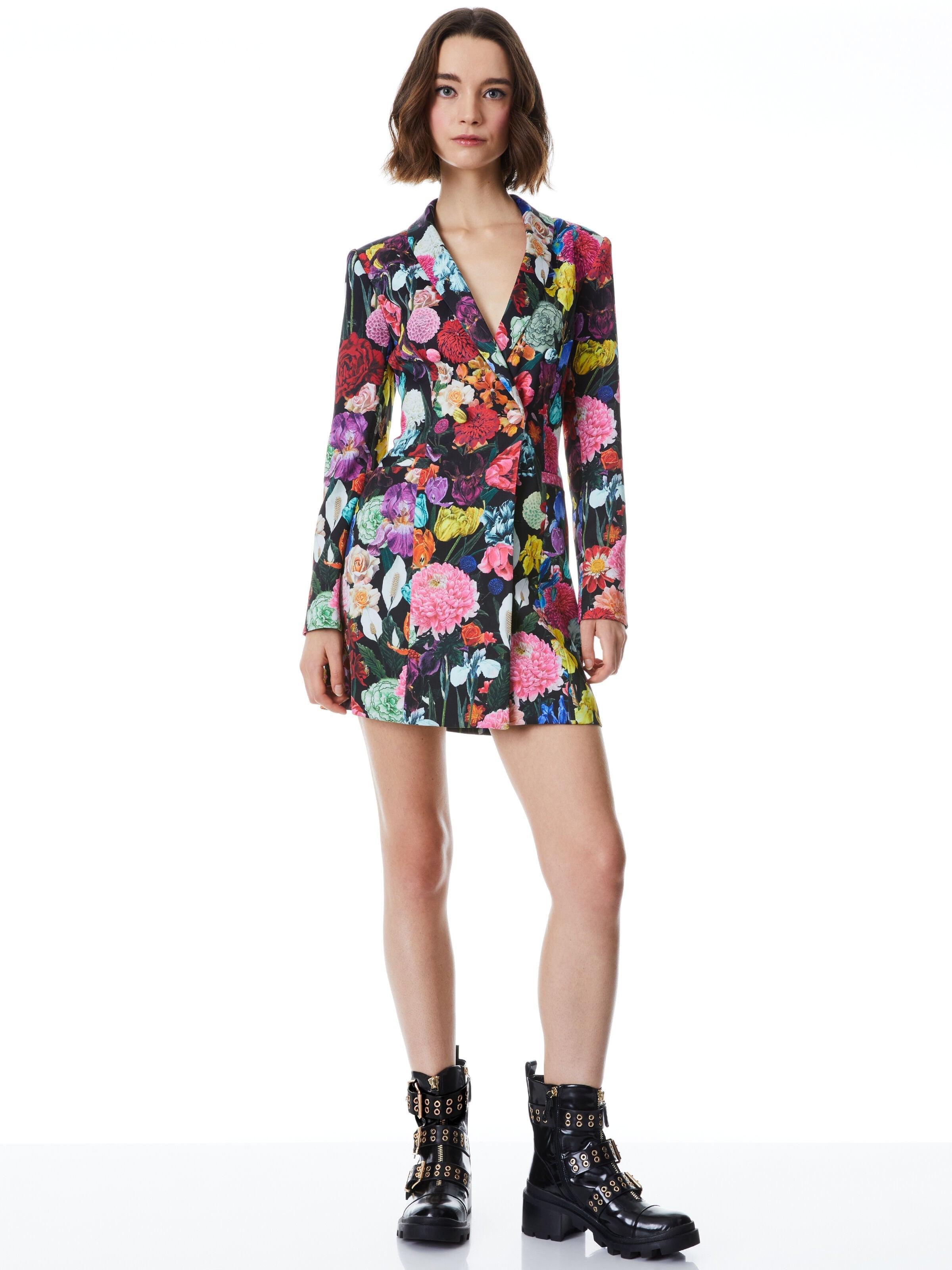 LATOYA BLAZER MINI DRESS-BOTANICAL GARDEN-ALICE + OLIVIA