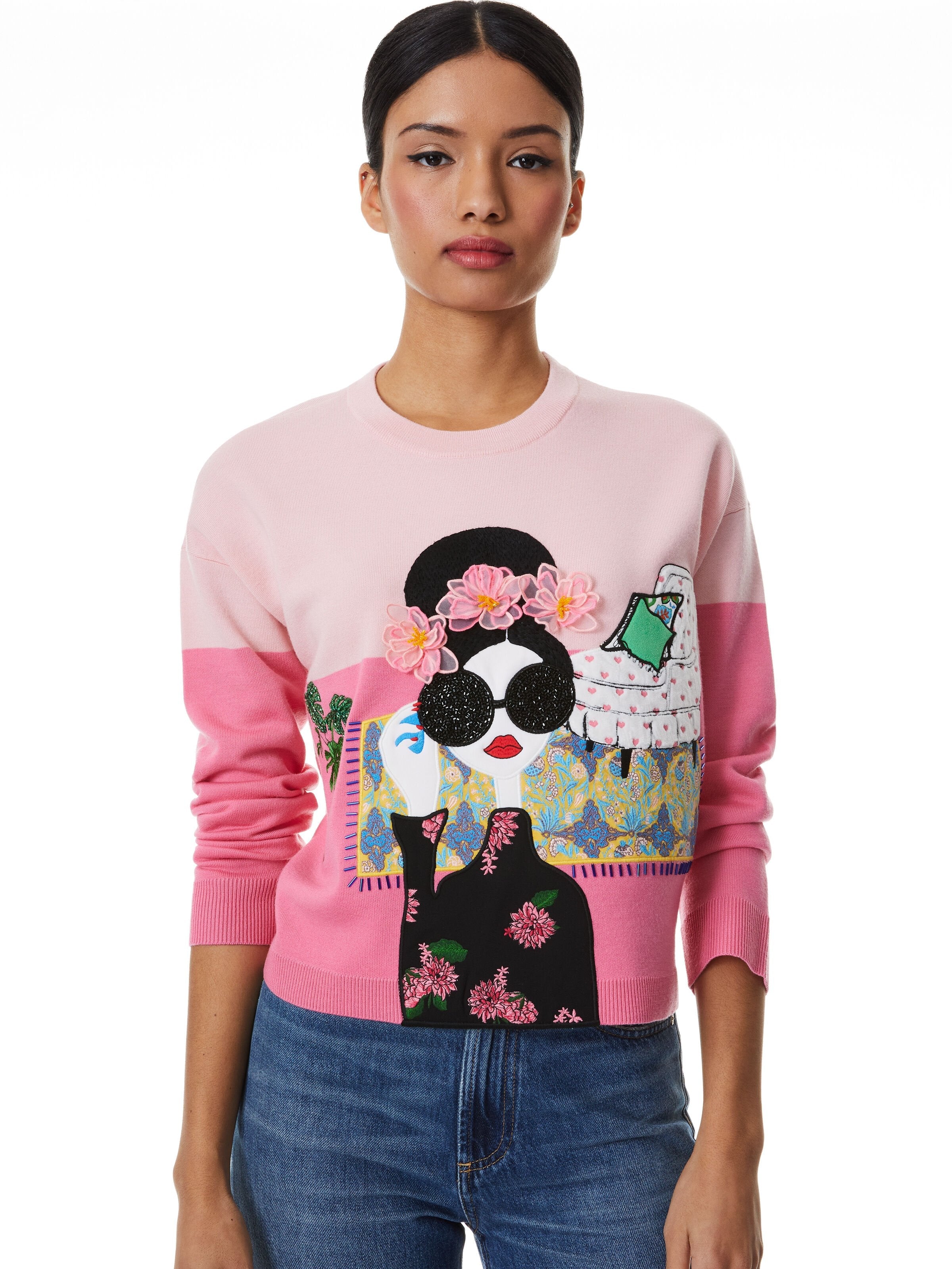 GLEESON EMBELLISHED PULLOVER-ALICE + OLIVIA