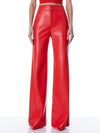 DEANNA HIGH WAISTED VEGAN LEATHER BOOTCUT PANT-BRIGHT POPPY-ALICE + OLIVIA