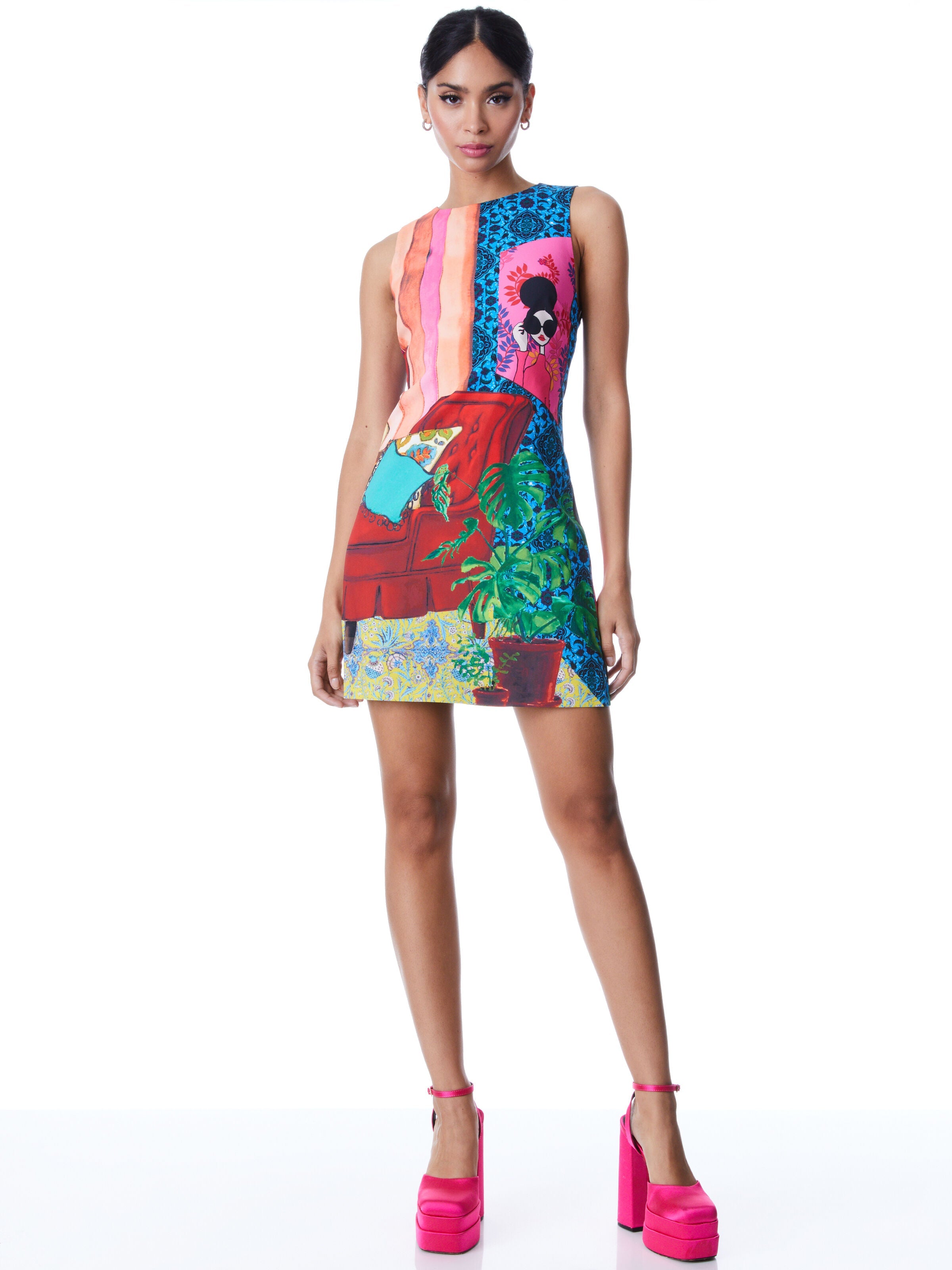 CLYDE MINI DRESS-THE PARLOUR-ALICE + OLIVIA
