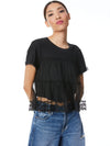 DREEMA SHORT SLEEVE TIERED TEE-Black-ALICE + OLIVIA