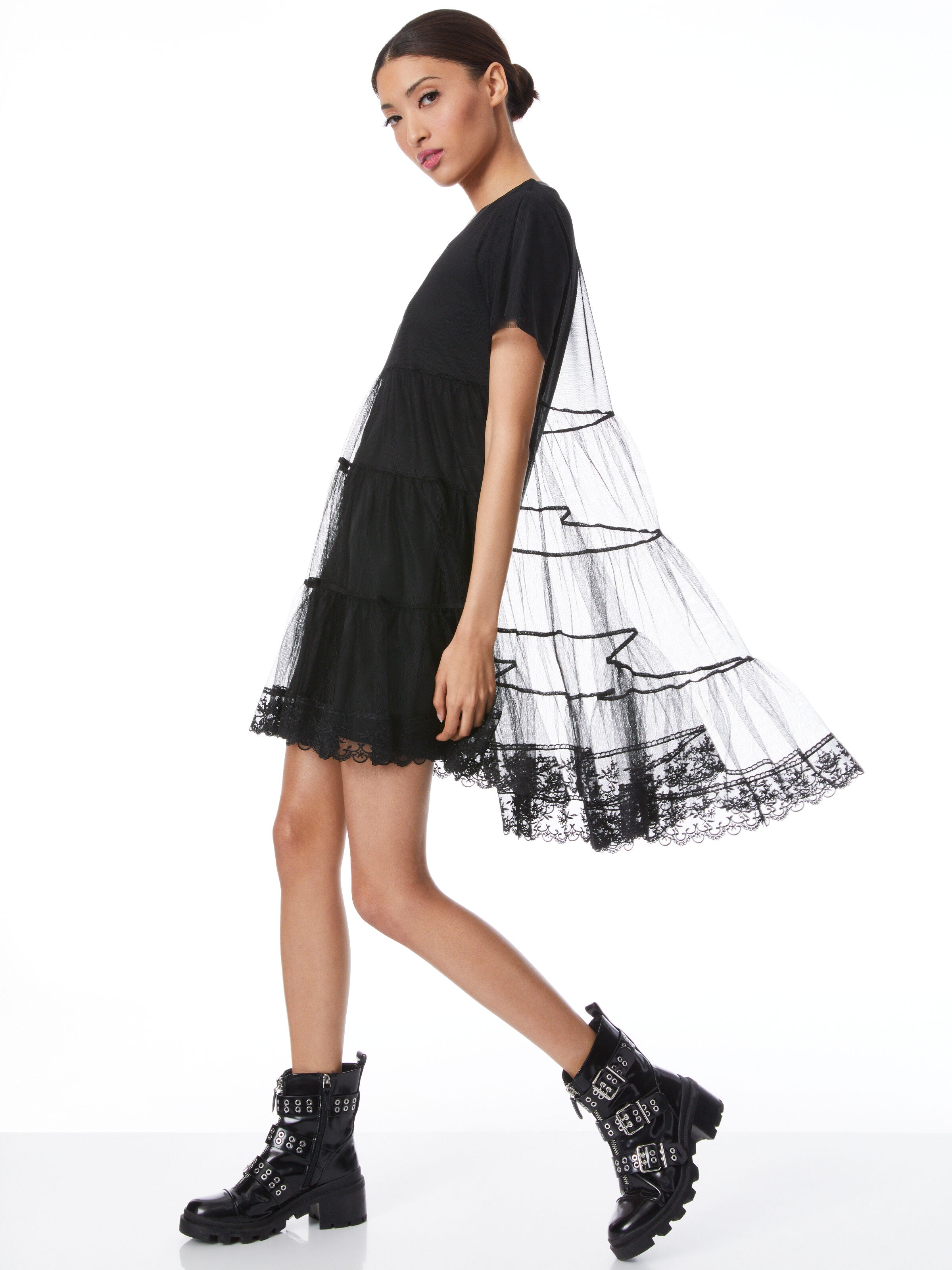 DREEMA TULLE SHIRT MINI DRESS