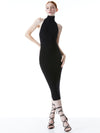 NIDA HIGH NECK OPEN BACK DRESS-ALMOND-ALICE + OLIVIA