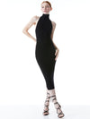 NIDA HIGH NECK OPEN BACK DRESS-ALMOND-ALICE + OLIVIA