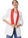 VERNELL SHAWL COLLAR BLAZER-OFF WHITE/CHILI PEPPER-ALICE + OLIVIA