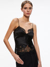 MALISSA LACE TRIMMED SLIP TOP-Black-ALICE + OLIVIA