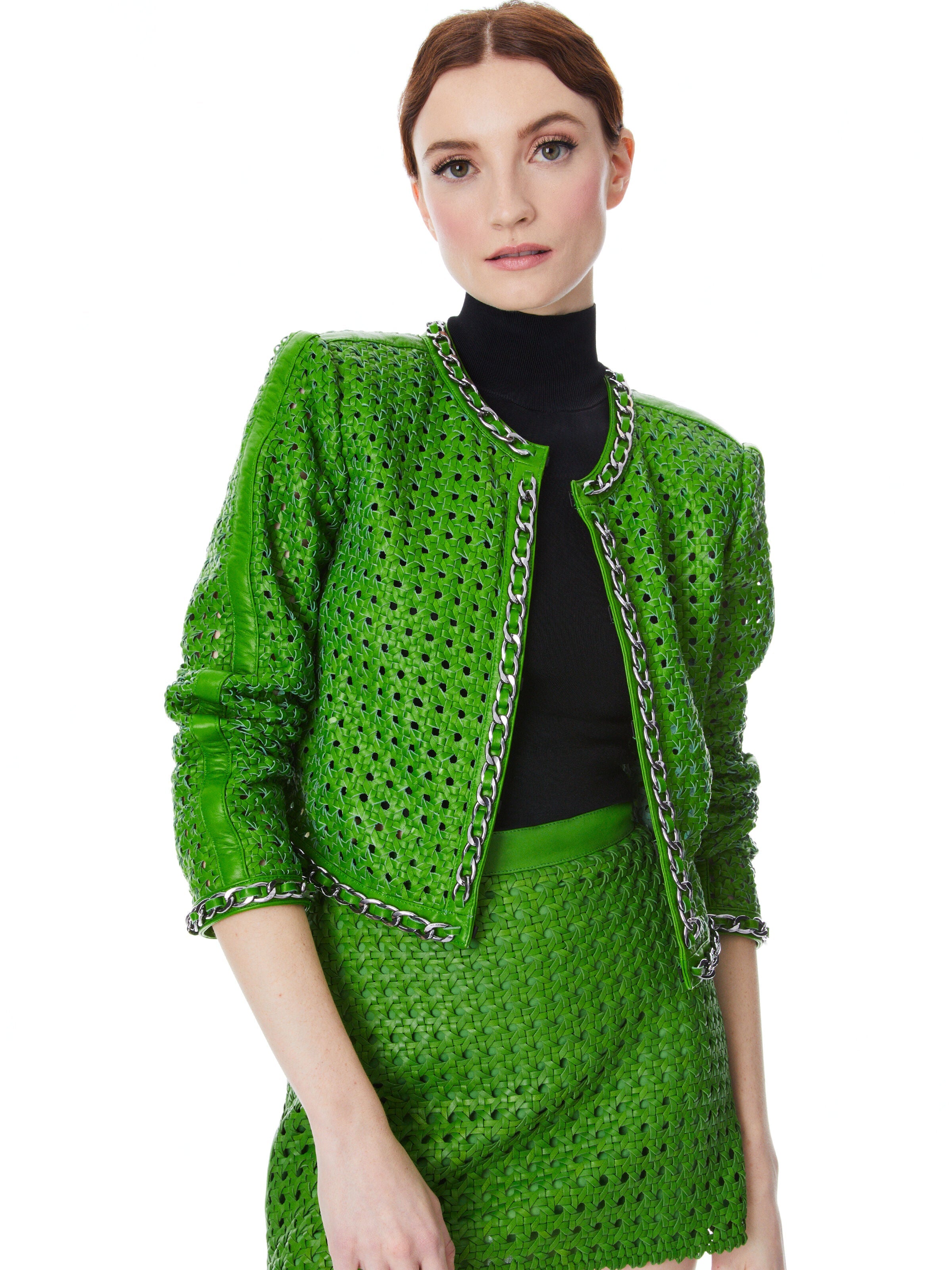 BRIXTON LEATHER CROPPED JACKET-ALICE + OLIVIA