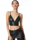 CARLI VEGAN LEATHER STUDDED BRA TOP-ALICE + OLIVIA
